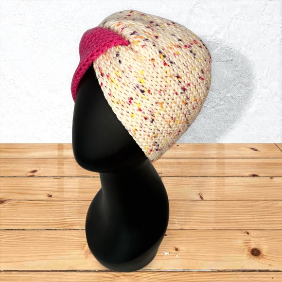 Handmade Knit Twist Ear Warmers Handcrafted Headband Hot Rose & Drizzle Me This - Picture 9 of 9